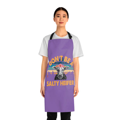 purple apron with logo Don't be a Salty Heiferpurple apron with logo Don't be a Salty Heifer
