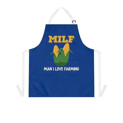 blue apron with logo MILF Man I love Farming