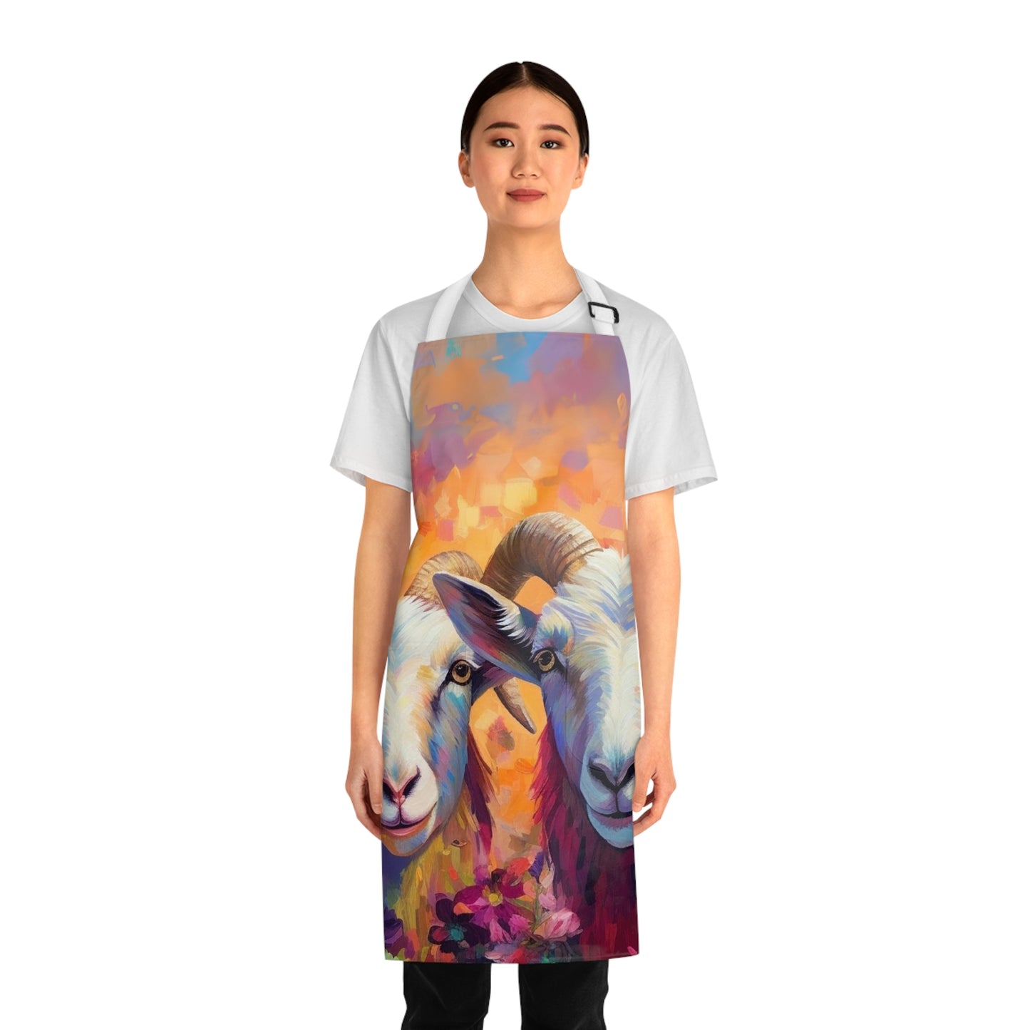 Watercolour Goats Apron