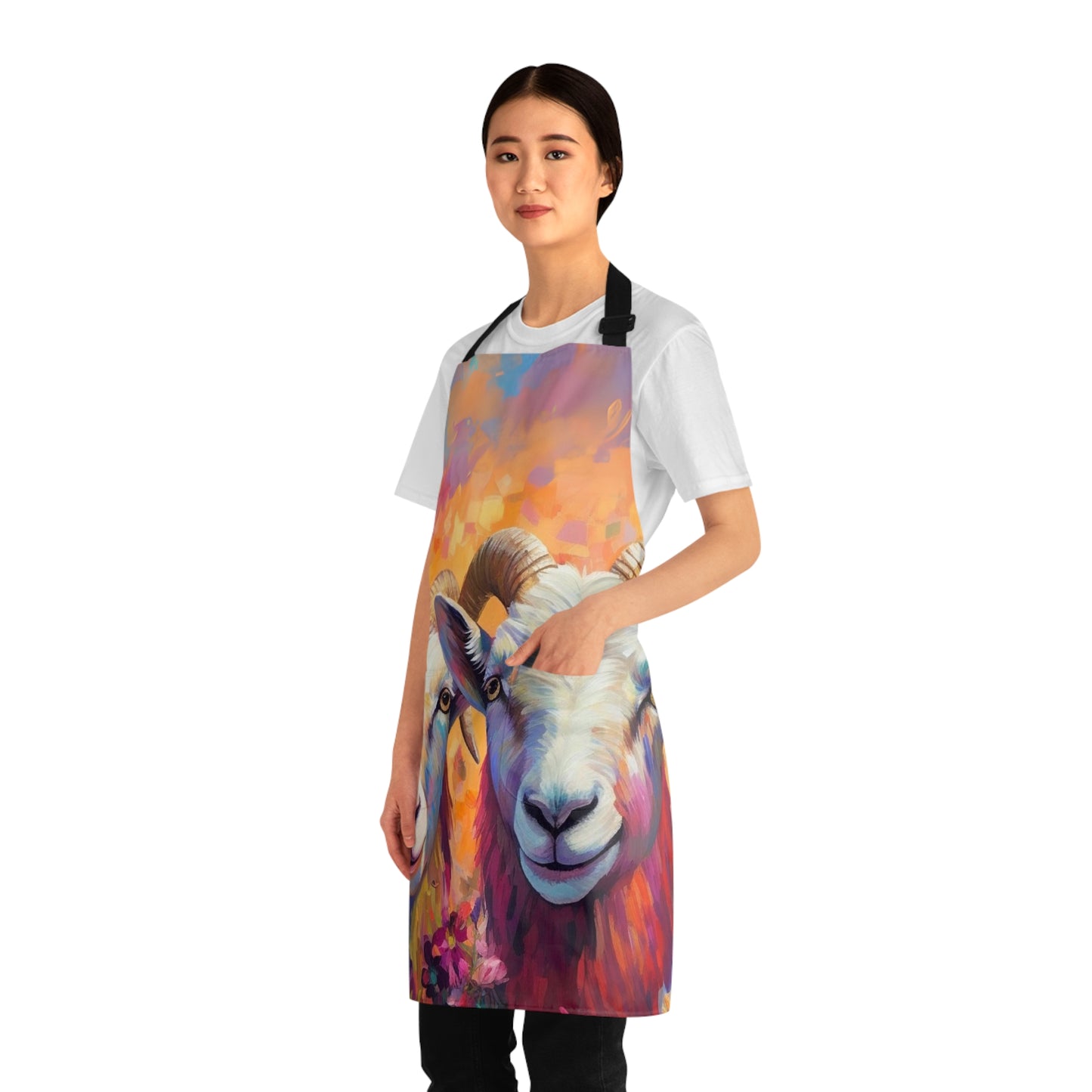 Watercolour Goats Apron