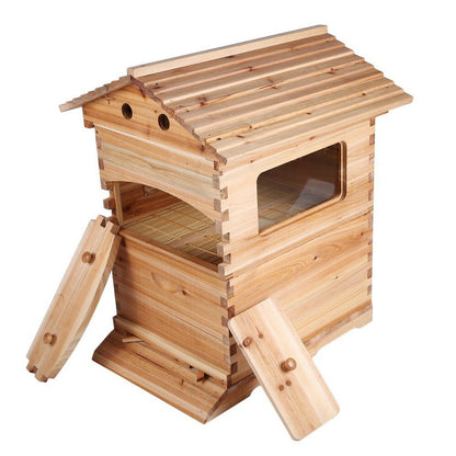 Wooden Beekeeping Beehive Housebox with Auto-Flowing Honey Frames_1