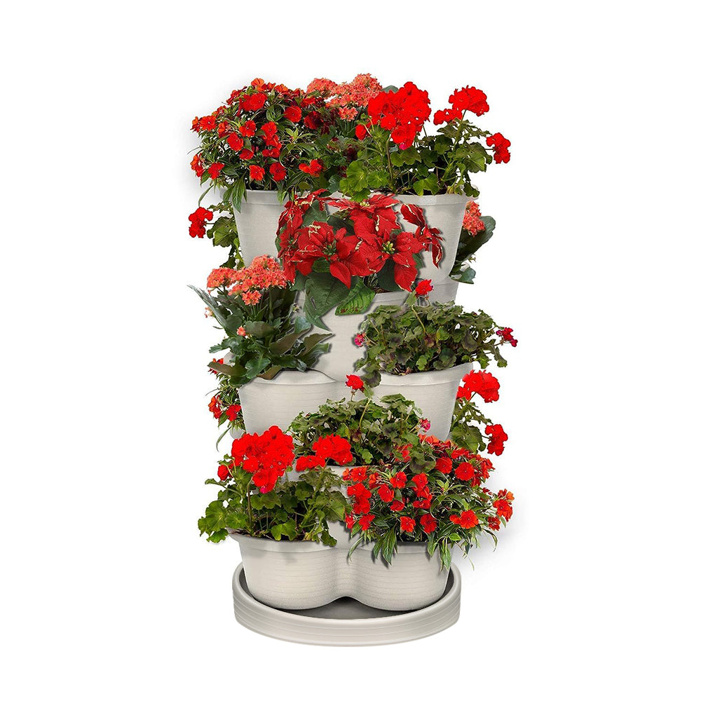 GREENHAVEN 5-Tier Stackable Vertical Garden Planter Pots - Space-Saving Planting Solution_9