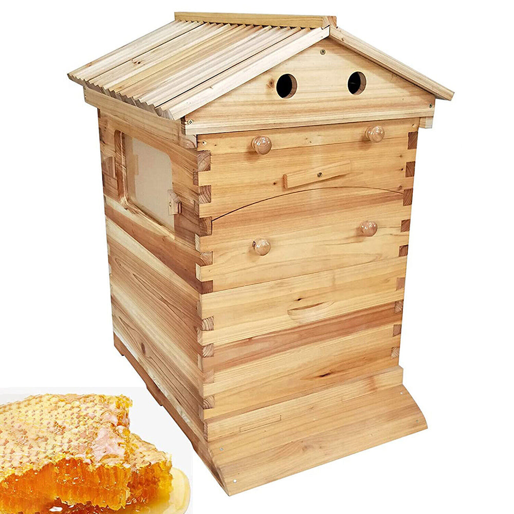 Wooden Beekeeping Beehive Housebox with Auto-Flowing Honey Frames_6