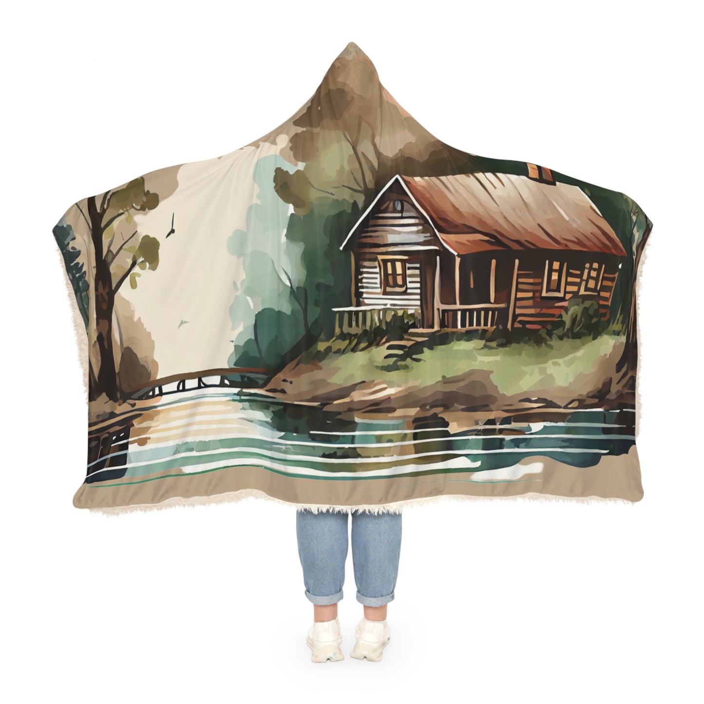 rustic cabin hooded snuggle blanket