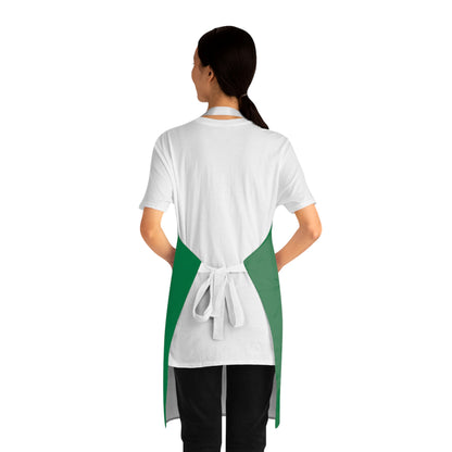 green kitchen apron with logo without farmers we'd be hungry, naked and sober