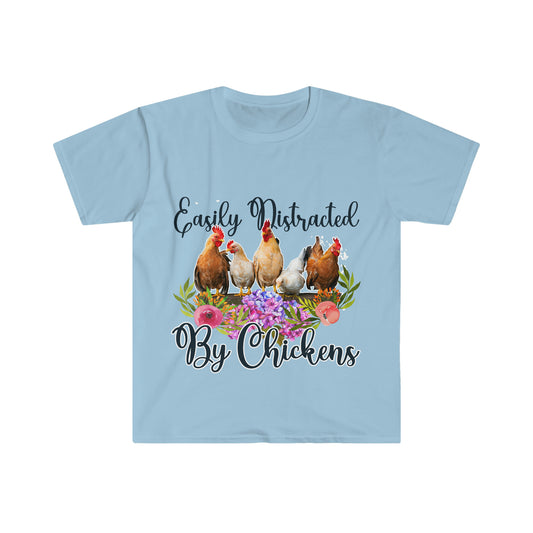 Easily Distracted by Chickens T-Shirt